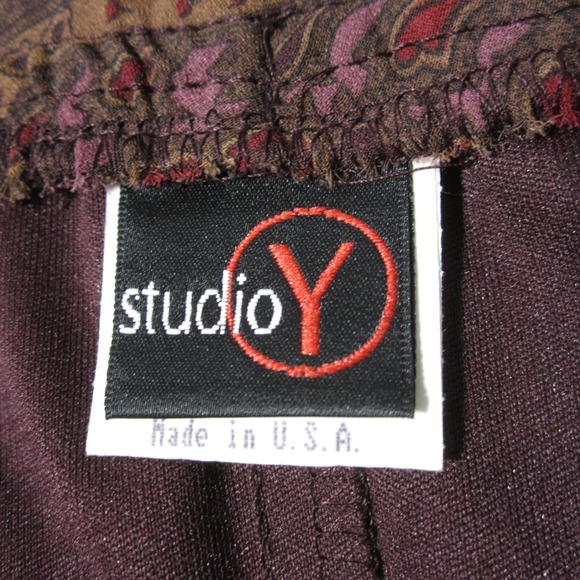 Vtg Studio Y Skirt Womens M Brown Pink Patchwork Paisley Pull‎ On Lined Boho Y2k - Picture 8 of 10